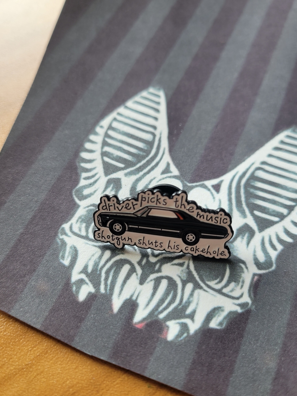 💀NEW💀Enamel Car Pin - Black "Driver Picks the Music"